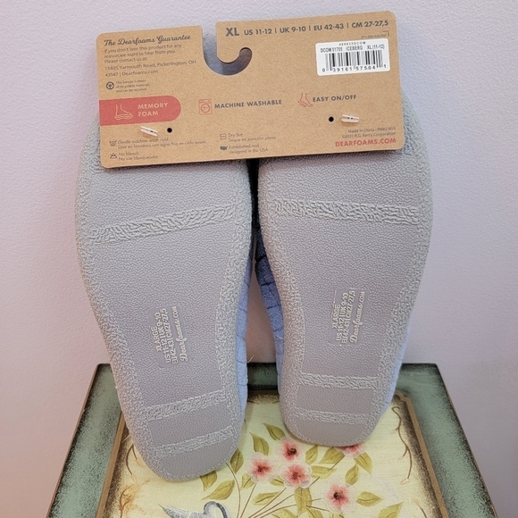 Dearfoams Light Blue Memory Foam Slippers Size XL. 11-12 - Picture 2 of 3